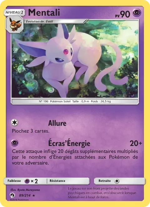 Carte Pokémon Mentali 089/214, extension Tonnerre Perdu