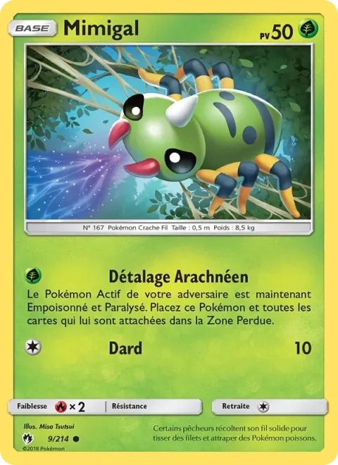 Carte Pokémon Mimigal 009/214, extension Tonnerre Perdu