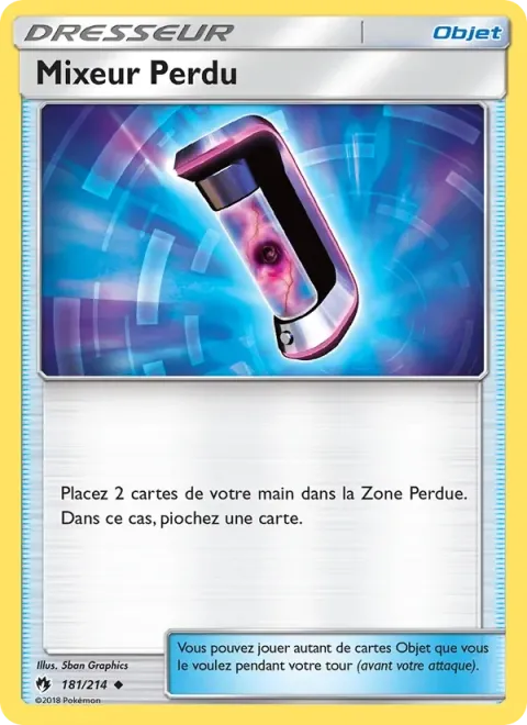 Carte Pokémon Mixeur Perdu 181/214, extension Tonnerre Perdu