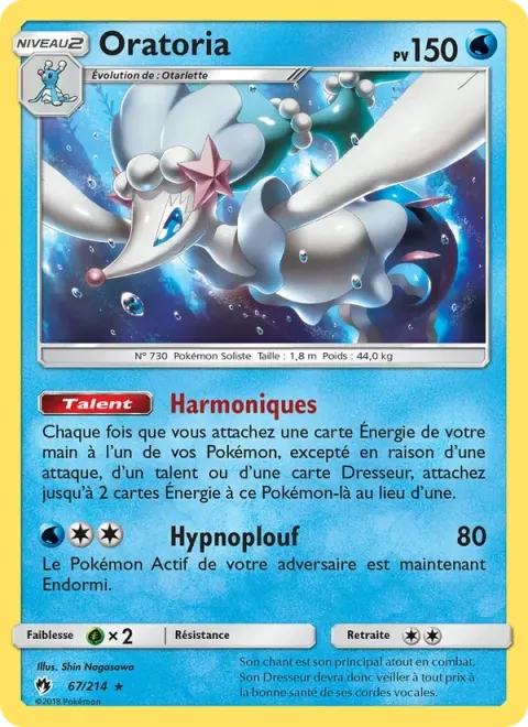 Carte Pokémon Oratoria 067/214, extension Tonnerre Perdu