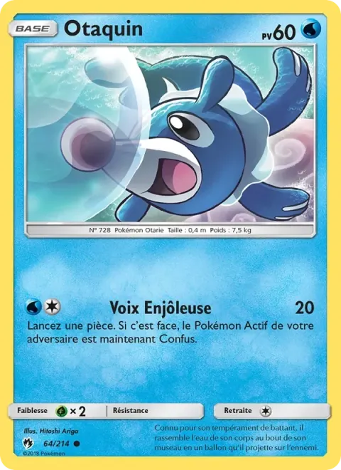 Carte Pokémon Otaquin 064/214, extension Tonnerre Perdu