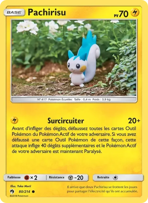 Carte Pokémon Pachirisu 080/214, extension Tonnerre Perdu