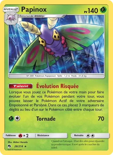 Carte Pokémon Papinox 028/214, extension Tonnerre Perdu