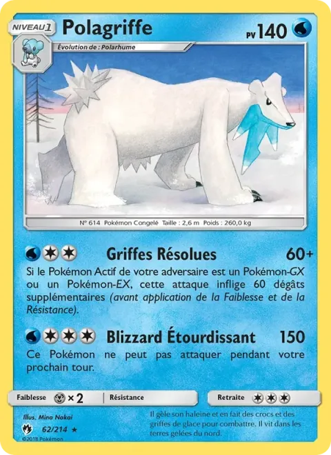 Carte Pokémon Polagriffe 062/214, extension Tonnerre Perdu