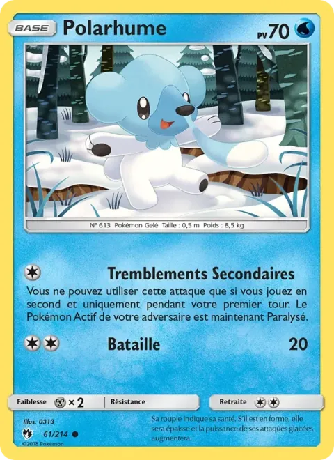 Carte Pokémon Polarhume 061/214, extension Tonnerre Perdu