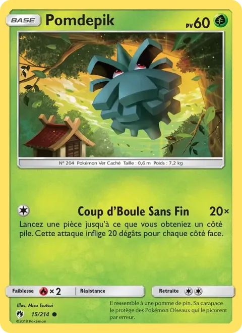 Carte Pokémon Pomdepik 015/214, extension Tonnerre Perdu