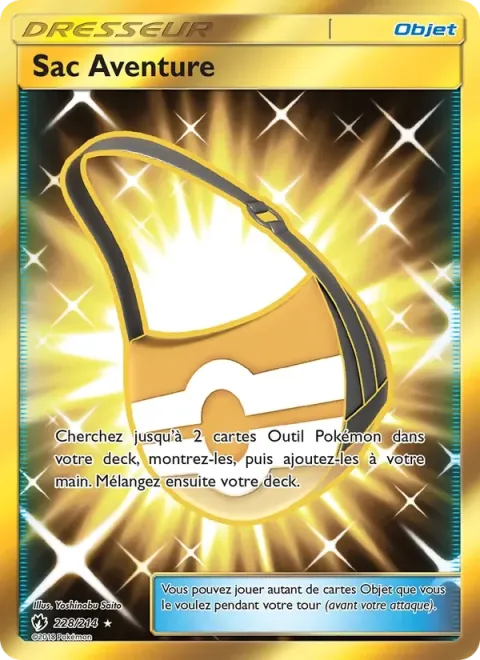 Carte Pokémon Sac Aventure 228/214, extension Tonnerre Perdu