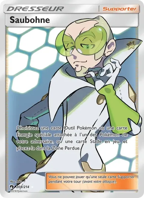 Carte Pokémon Saubohne 208/214, extension Tonnerre Perdu
