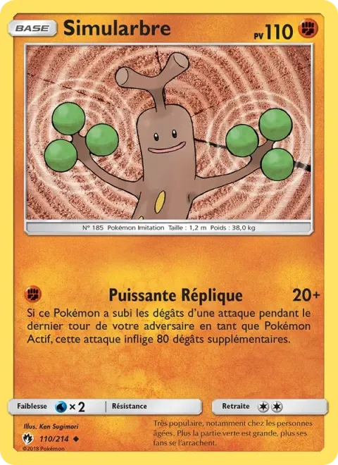 Carte Pokémon Simularbre 110/214, extension Tonnerre Perdu