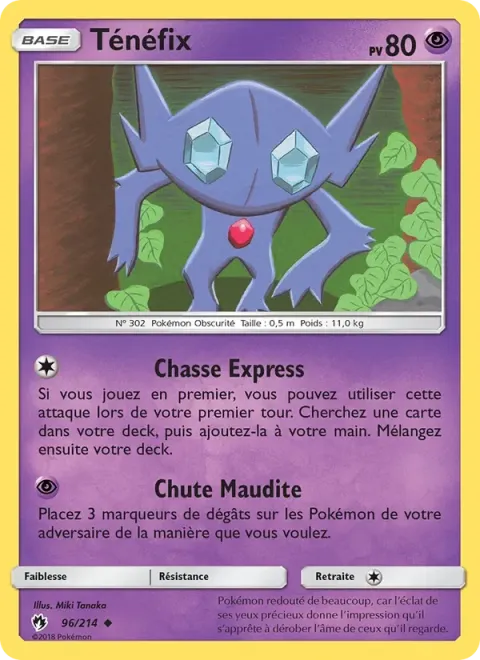 Carte Pokémon Ténéfix 096/214, extension Tonnerre Perdu