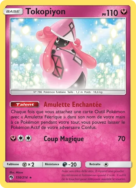 Carte Pokémon Tokopiyon 150/214, extension Tonnerre Perdu