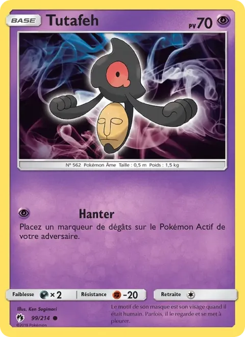 Carte Pokémon Tutafeh 099/214, extension Tonnerre Perdu