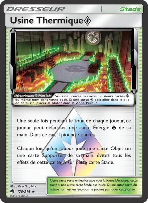 Carte Pokémon Usine Thermique ◇ 178/214, extension Tonnerre Perdu