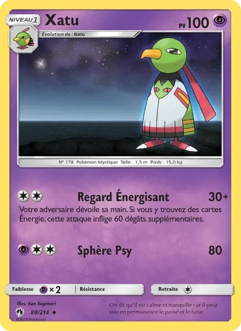 Carte Pokémon Xatu 088/214, extension Tonnerre Perdu