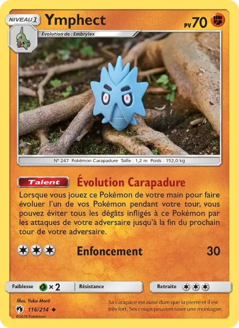 Carte Pokémon Ymphect 116/214, extension Tonnerre Perdu