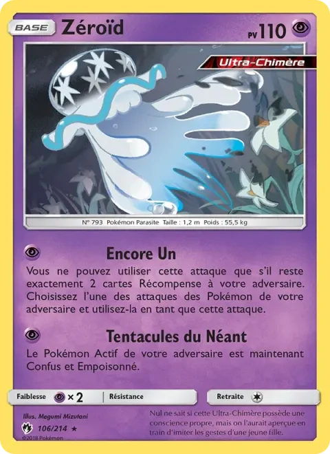 Carte Pokémon Zéroïd 106/214, extension Tonnerre Perdu