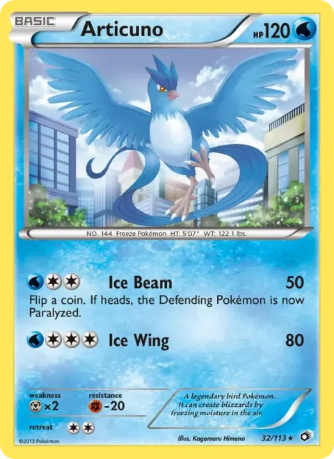 Carte Pokémon Artikodin 032/113, extension Trésors Légendaires (sortie anglaise)