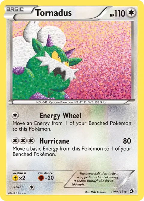 Carte Pokémon Boréas 108/113, extension Trésors Légendaires (sortie anglaise)
