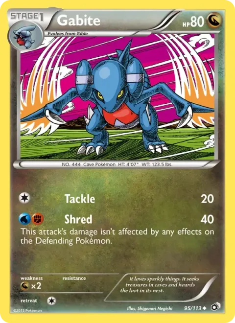 Carte Pokémon Carmache 095/113, extension Trésors Légendaires (sortie anglaise)