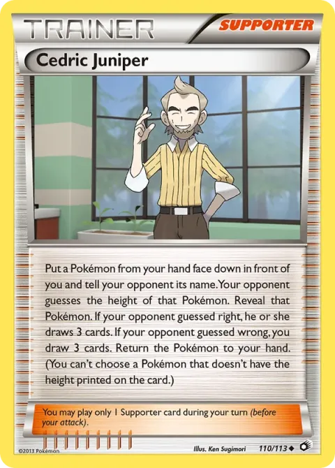 Carte Pokémon Cedric Juniper 110/113, extension Trésors Légendaires (sortie anglaise)