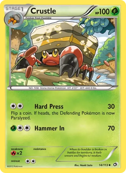 Carte Pokémon Crabaraque 014/113, extension Trésors Légendaires (sortie anglaise)
