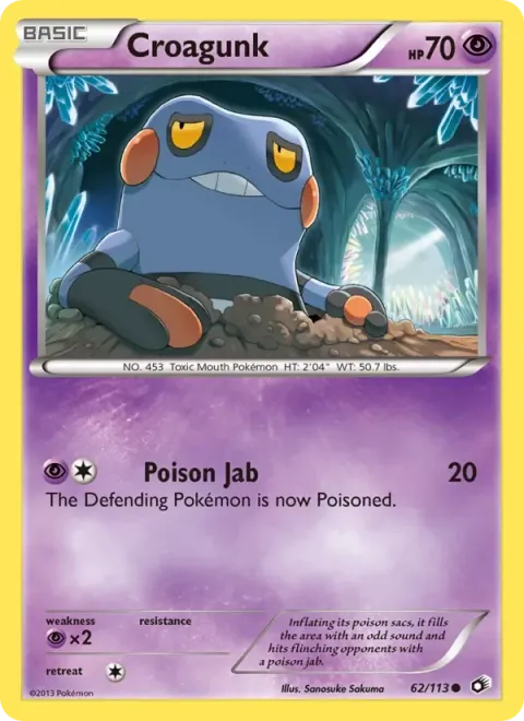 Carte Pokémon Cradopaud 062/113, extension Trésors Légendaires (sortie anglaise)
