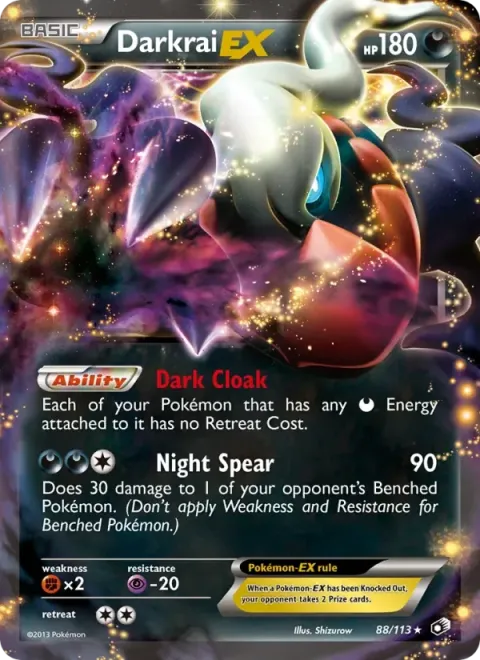 Carte Pokémon Darkrai-EX 088/113, extension Trésors Légendaires (sortie anglaise)