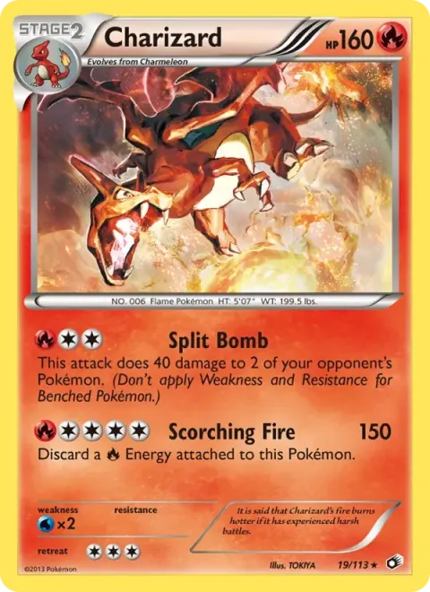 Carte Pokémon Dracaufeu 019/113, extension Trésors Légendaires (sortie anglaise)
