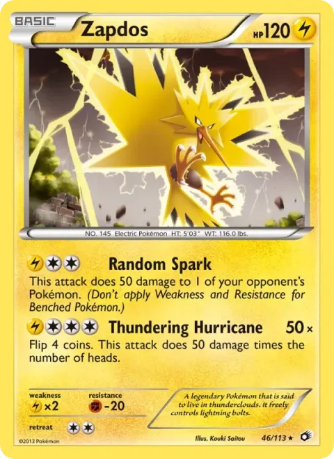 Carte Pokémon Électhor 046/113, extension Trésors Légendaires (sortie anglaise)