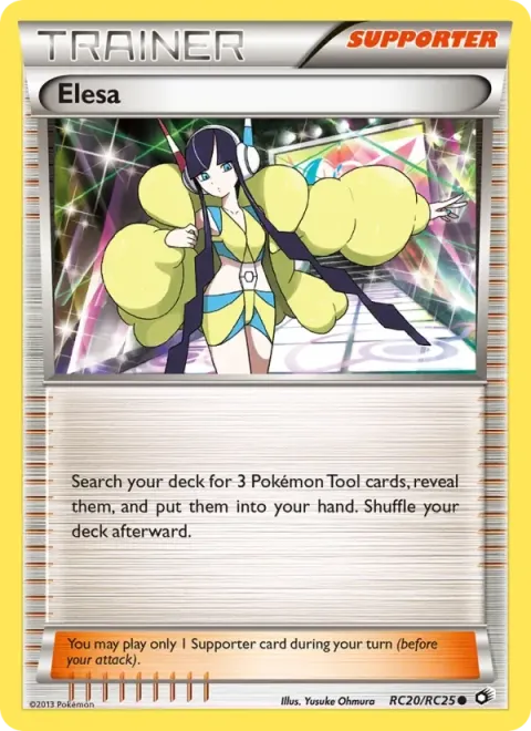 Carte Pokémon Elesa RC20/RC25, extension Trésors Légendaires (sortie anglaise)