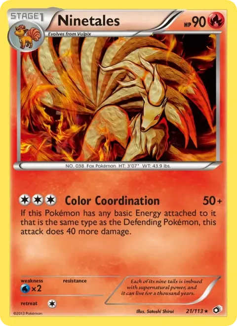 Carte Pokémon Feunard 021/113, extension Trésors Légendaires (sortie anglaise)