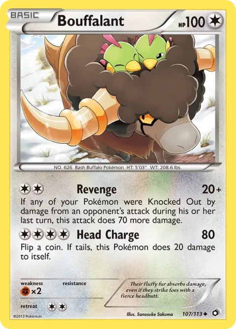 Carte Pokémon Frison 107/113, extension Trésors Légendaires (sortie anglaise)