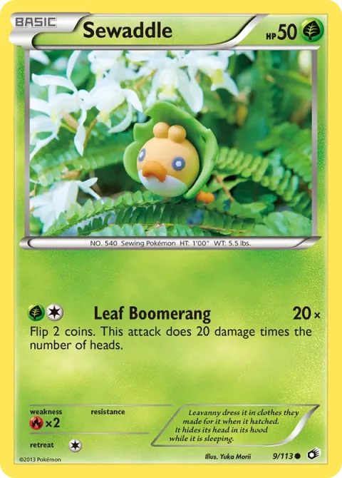 Carte Pokémon Larveyette 009/113, extension Trésors Légendaires (sortie anglaise)