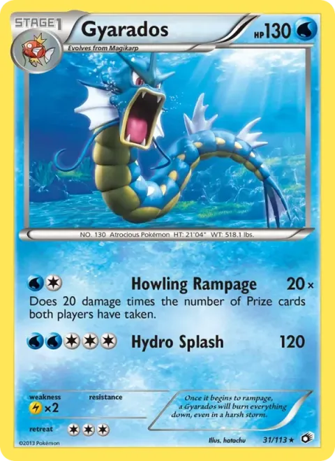 Carte Pokémon Léviator 031/113, extension Trésors Légendaires (sortie anglaise)