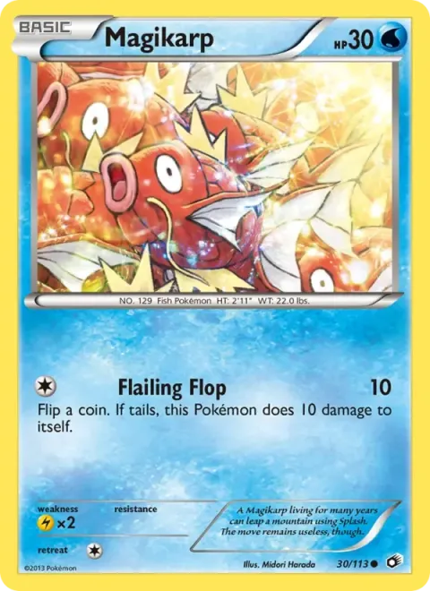 Carte Pokémon Magicarpe 030/113, extension Trésors Légendaires (sortie anglaise)
