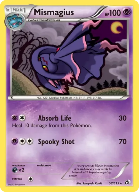 Carte Pokémon Magirêve 058/113, extension Trésors Légendaires (sortie anglaise)