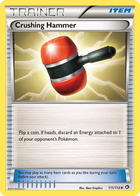 Carte Pokémon Maillet Écrasant 111/113, extension Trésors Légendaires (sortie anglaise)