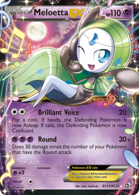 Carte Pokémon Meloetta-EX RC11/RC25, extension Trésors Légendaires (sortie anglaise)