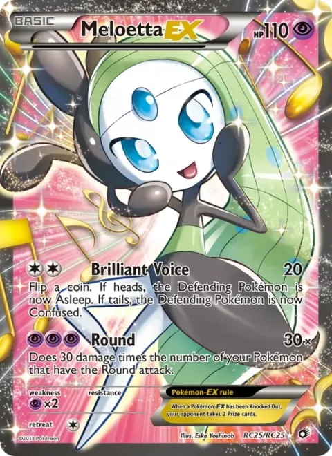 Carte Pokémon Meloetta-EX RC25/RC25, extension Trésors Légendaires (sortie anglaise)