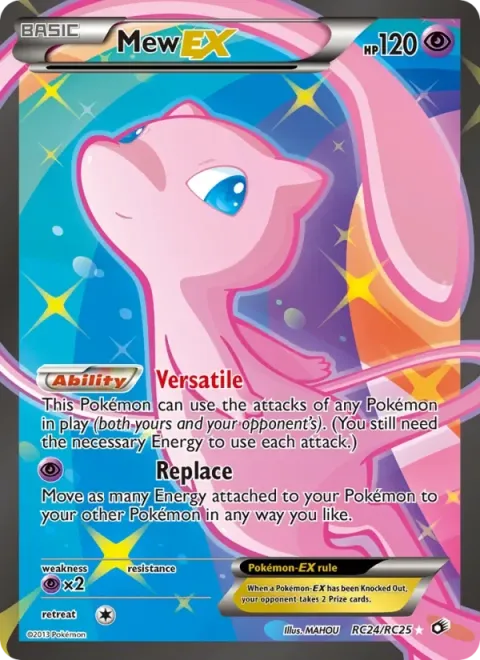 Carte Pokémon Mew-EX RC24/RC25, extension Trésors Légendaires (sortie anglaise)