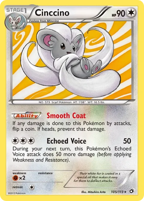 Carte Pokémon Pashmilla 105/113, extension Trésors Légendaires (sortie anglaise)