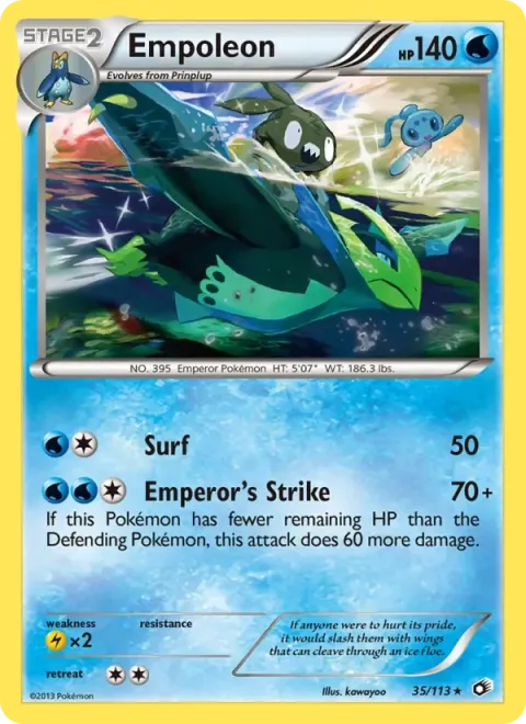 Carte Pokémon Pingoléon 035/113, extension Trésors Légendaires (sortie anglaise)