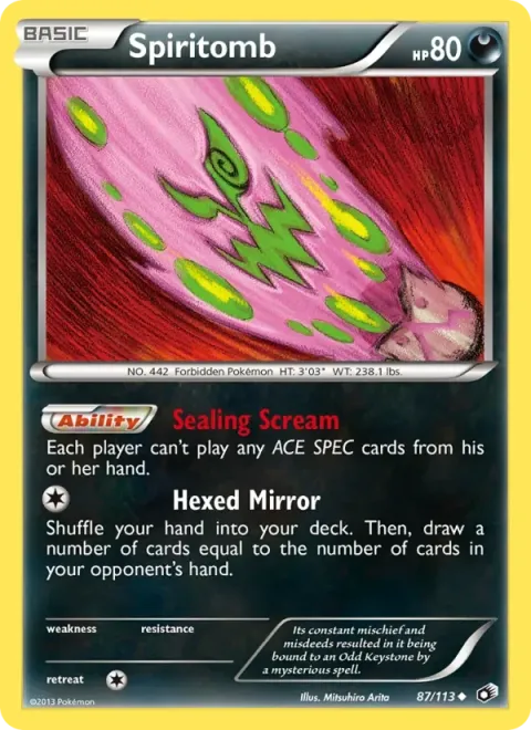 Carte Pokémon Spiritomb 087/113, extension Trésors Légendaires (sortie anglaise)