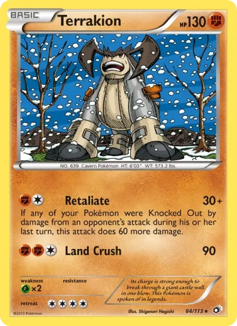 Carte Pokémon Terrakium 084/113, extension Trésors Légendaires (sortie anglaise)