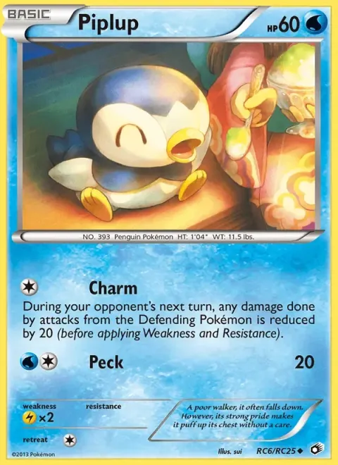Carte Pokémon Tiplouf RC6/RC25, extension Trésors Légendaires (sortie anglaise)