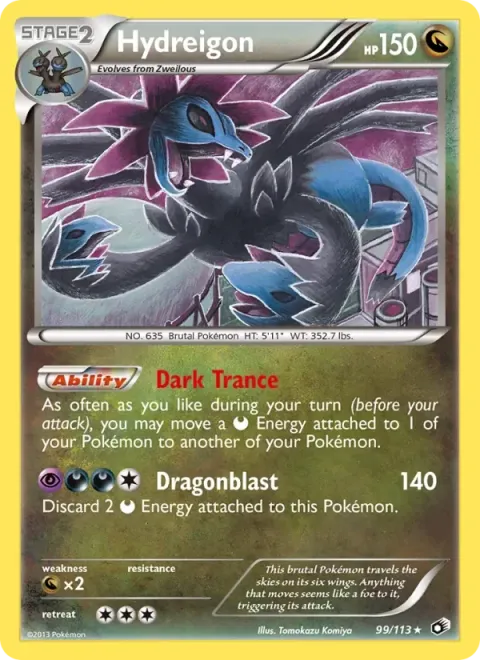 Carte Pokémon Trioxhydre 099/113, extension Trésors Légendaires (sortie anglaise)