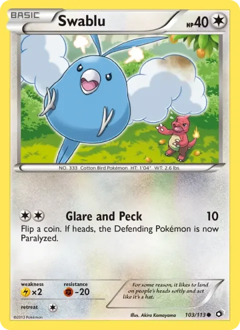 Carte Pokémon Tylton 103/113, extension Trésors Légendaires (sortie anglaise)