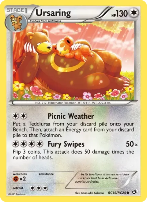 Carte Pokémon Ursaring RC16/RC25, extension Trésors Légendaires (sortie anglaise)