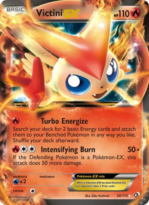 Carte Pokémon Victini-EX 024/113, extension Trésors Légendaires (sortie anglaise)