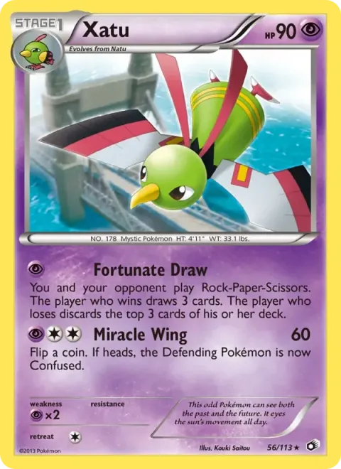 Carte Pokémon Xatu 056/113, extension Trésors Légendaires (sortie anglaise)